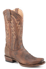 Men's Stetson Clint Goat Boots Handcrafted Square Toe Tan