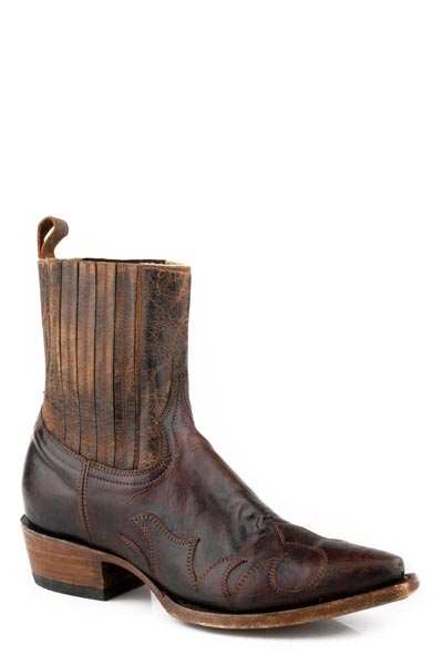 Stetson Sidney Ankle Boots aus Leder für Damen, Snip Toe, handgefertigt, Braun