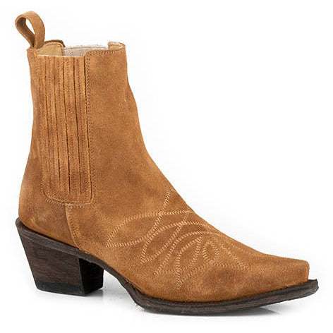 Stetson Jordan Wildlederstiefel für Damen, handgefertigt, Hellbraun