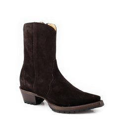 Women's Stetson Daphne Suede Ankle Leather Boots Snip Toe Handcrafted Brown