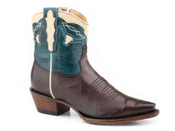 Women's Stetson Taya Leather Boots Handcrafted Brown
