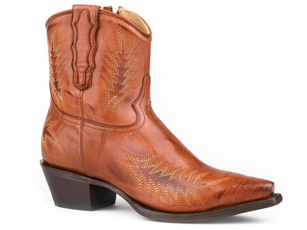 Women's Stetson Clara Leather Boots Handcrafted Brown