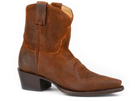 Women's Stetson Riley Suede Boots Handcrafted Brown