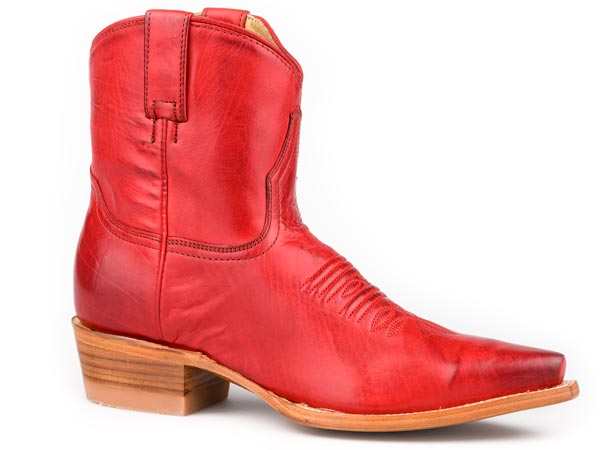 Women's Stetson Riley Leather Boots Handcrafted Red