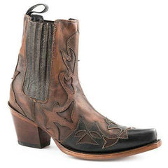 Women's Stetson Cici Leather Boots Handcrafted Brown