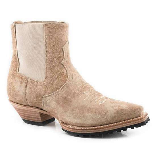 Women's Stetson Sequoia Suede Ankle Leather Boots Handcrafted Almond