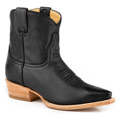 Women's Stetson Riley Ankle Leather Boots Handcrafted Black