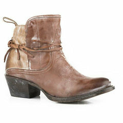 Women's Stetson Minx Leather Boots Handcrafted Brown