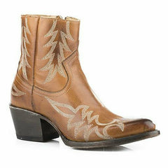 Women's Stetson Gianna Leather Boots Handcrafted Tobacco