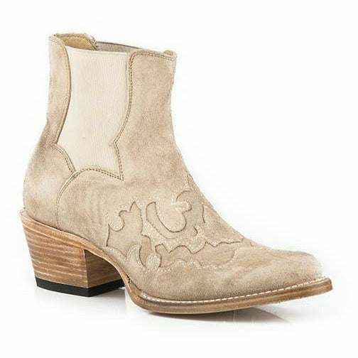 Stetson Zoey Wildlederstiefel für Damen, handgefertigt, Hellbraun