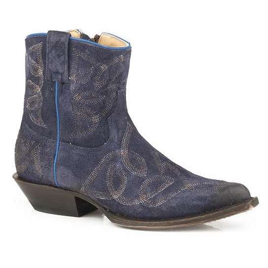 Women's Stetson Collins Leather Boots Handcrafted Blue