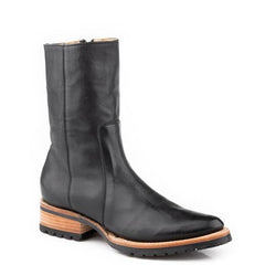 Women's Stetson Jenna Ankle Leather Boots Snip Toe Handcrafted Black