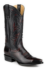 Women's Stetson Georgia Leather Boots Snip Toe Handcrafted Black Cherry