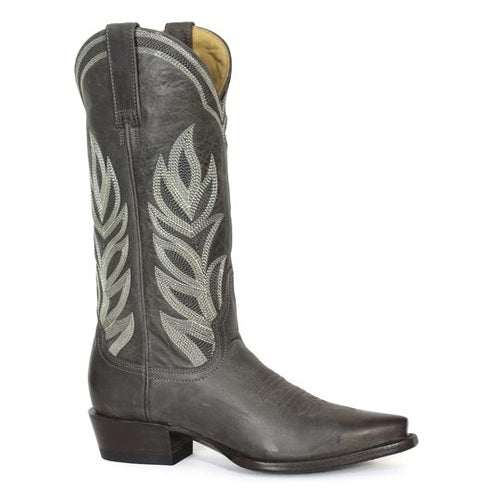Stetson Calista Lederstiefel für Damen, Snip Toe, handgefertigt, Grau
