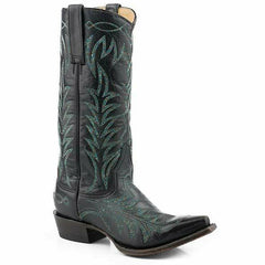 Women's Stetson Stella Leather Boots Handcrafted Black
