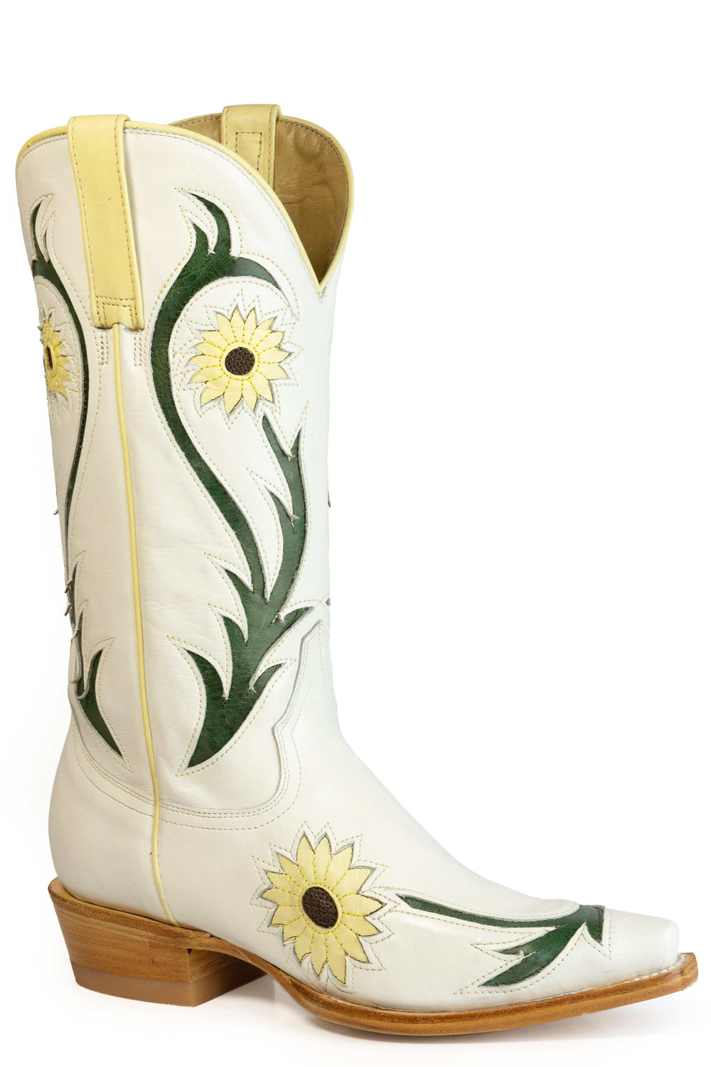 Women's Stetson Sunday Leather Boots Handcrafted Snip Toe Tan
