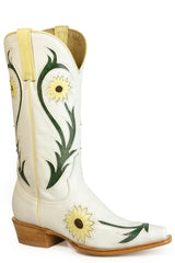 Women's Stetson Sunday Leather Boots Handcrafted Snip Toe Tan