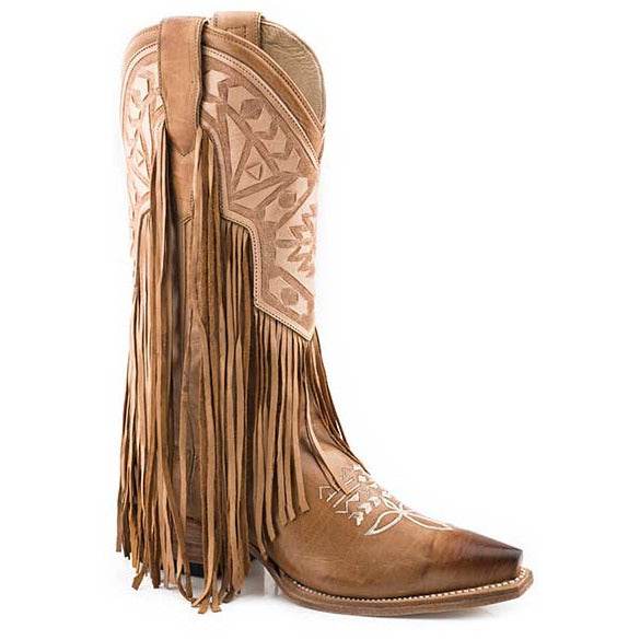 Damen Stetson Sloane Lederstiefel Handgefertigt Gold
