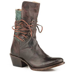 Women's Stetson Emory Leather Boots Handcrafted Brown