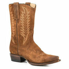 Women's Stetson Parker Suede Boots Handcrafted Brown