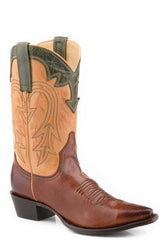 Women's Stetson Millie Leather Boots Handcrafted Snip Toe Brown