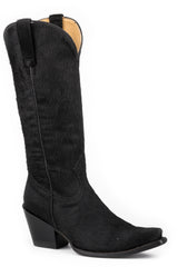 Women's Stetson Mae Leather Boots Handcrafted Snip Toe Black