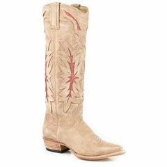Women's Stetson Bexley Suede Boots Handcrafted Tan