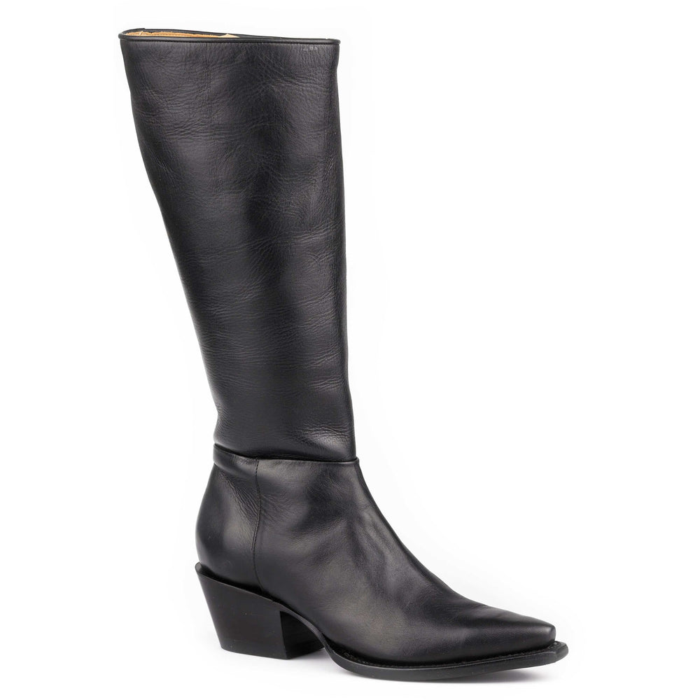 Women's Stetson Syd Leather Boots Handcrafted Snip Toe Black