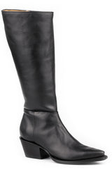 Women's Stetson Syd Leather Boots Handcrafted Snip Toe Black
