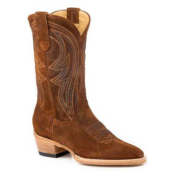 Women's Stetson Nora Boots Handcrafted Suede Brown