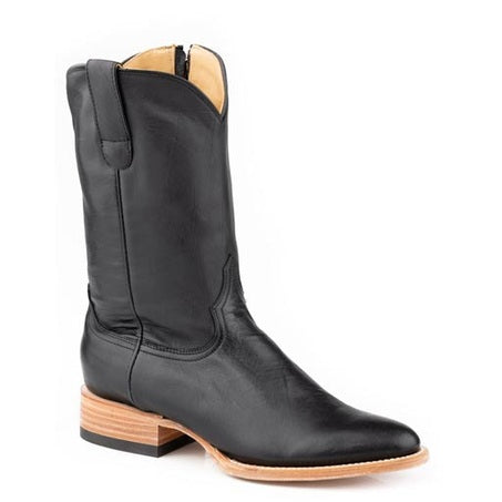Women's Stetson Sunday Leather Boots Round Toe Handcrafted Black
