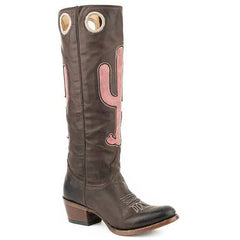 Women's Stetson Taylor Leather Boots Handcrafted Brown