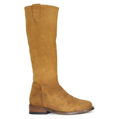 Women's Stetson Lana Leather Boots Round Toe Handcrafted Tan