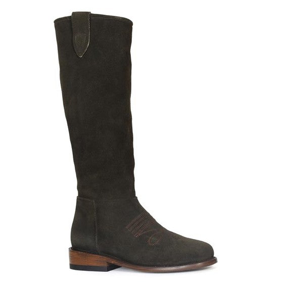 Women's Stetson Lana Leather Boots Round Toe Handcrafted Olive