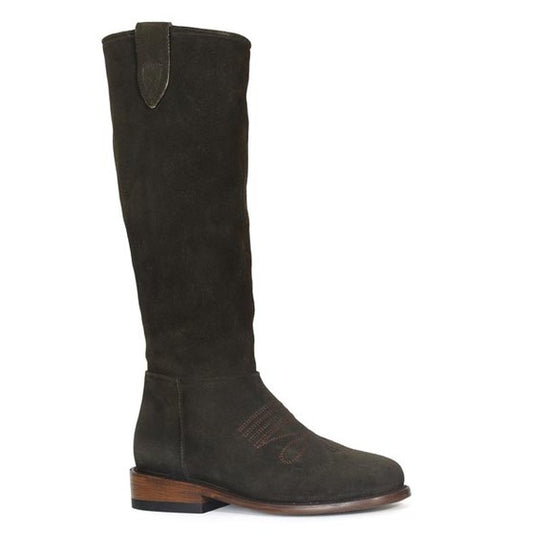 Women's Stetson Lana Leather Boots Round Toe Handcrafted Olive
