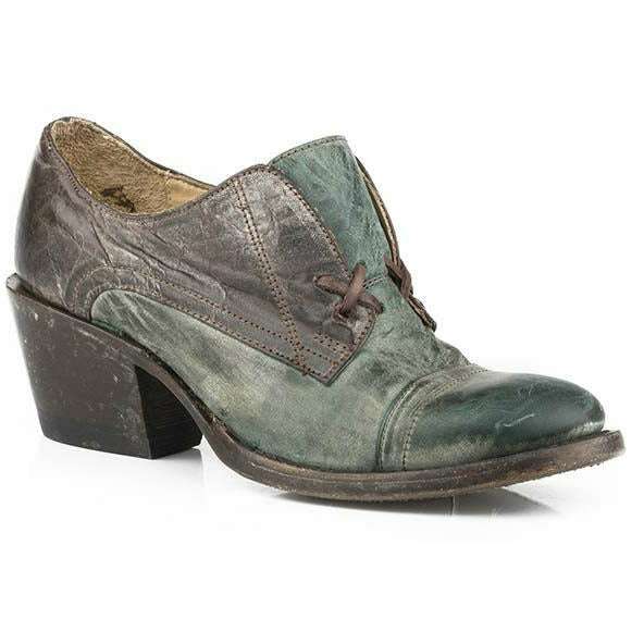 Women's Stetson Oakley Leather Boots Handcrafted Turquoise
