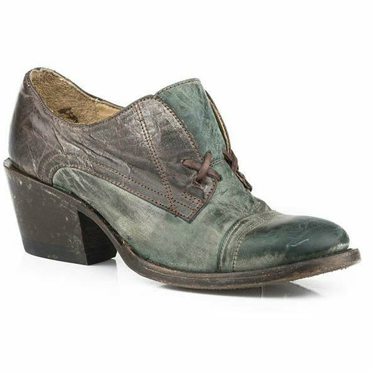 Women's Stetson Oakley Leather Boots Handcrafted Turquoise - yeehawcowboy