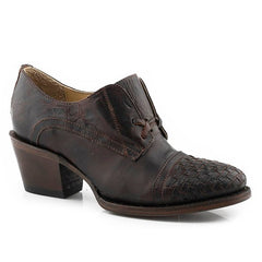 Women's Stetson Ash Ankle Leather Boots Round Toe Handcrafted Brown