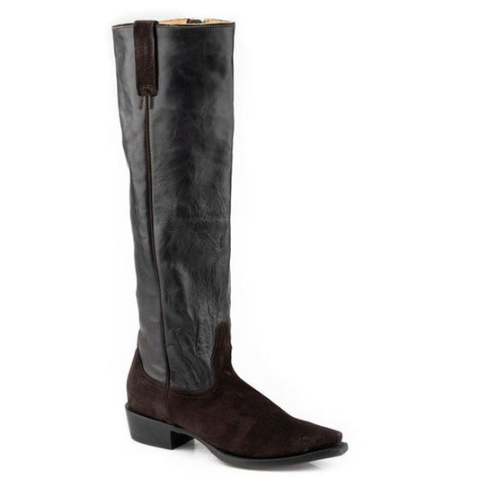 Women's Stetson Tess Leather Boots Snip Toe Handcrafted Brown