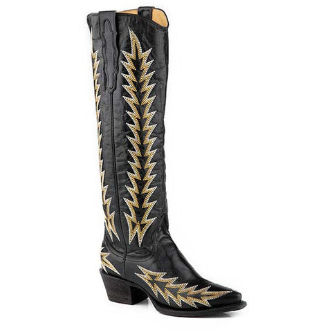 Botas de piel para mujer Sarah de Stetson hechas a mano en color negro