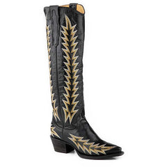 Women's Stetson Sarah Leather Boots Handcrafted Black