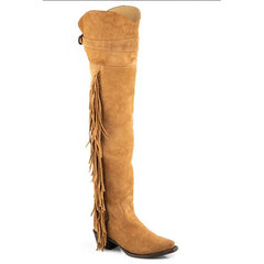 Women's Stetson Glam Leather Boots Handcrafted Suede Tan