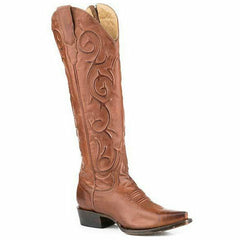 Women's Stetson Blair Leather Boots Handcrafted Brown
