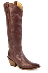 Women's Stetson Sutton Leather Boots Handcrafted Snip Toe Wine