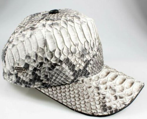 Python Snakeskin Cap Natural Genuine Adjustable Closure Handmade In The USA
