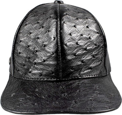Black Ostrich Cap Real Full Quill With Adjustable Closure Handmade In The USA
