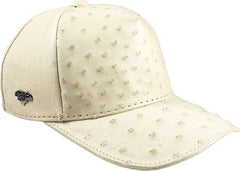 Bone Ostrich Cap Real Full Quill With Adjustable Closure Handmade In The USA