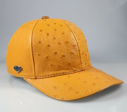 Ostrich Cap Buttercup Real Full Quill Adjustable Closure Handmade In The USA