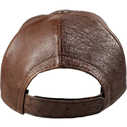 Brown Ostrich Cap Real Full Quill With Adjustable Closure Handmade In The USA