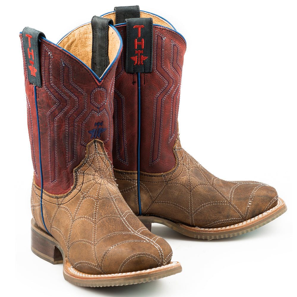Kid's Tin Haul Spiderboot with Arachnids Sole Handcrafted Brown